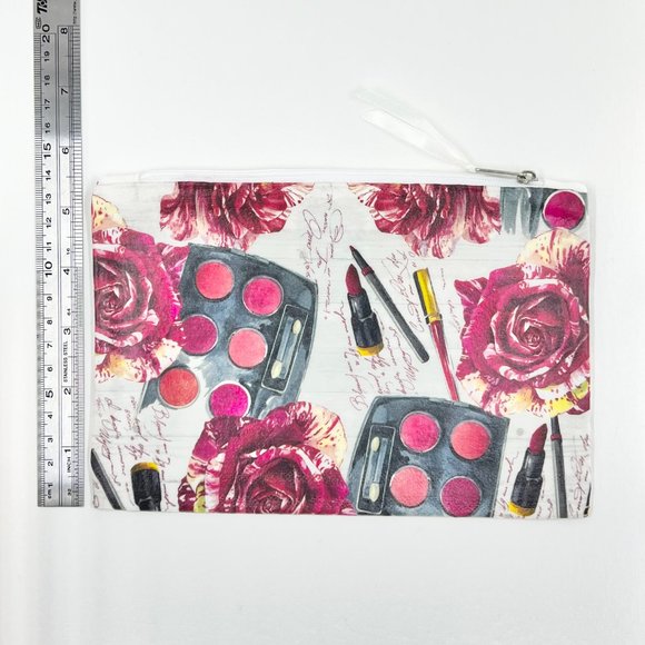 New / Handcrafted - Hand Decorated Cosmetic / Travel Zipper Pouch Bag - Picture 4 of 5